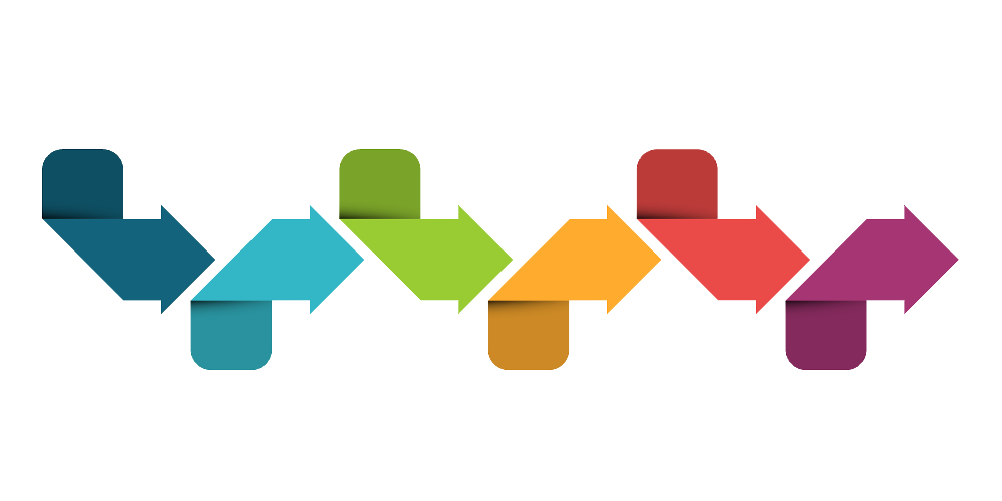 Piler i ulike farger som viser en rekkefølge. Illustrasjon