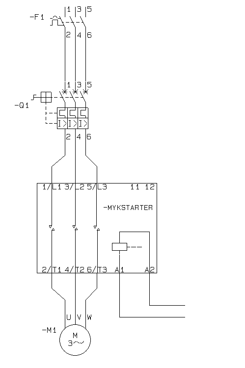 Skjema over hovedstrøm for mykstarter. Foto.