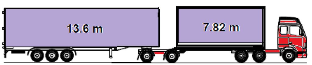 Slik kan en eurokonteiner i kombinasjon med en semikonteiner se ut.