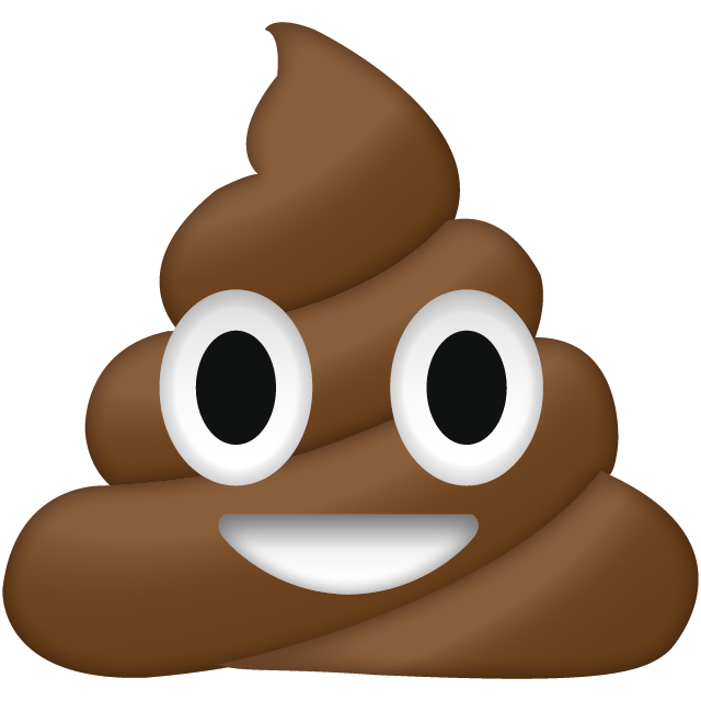 Bæsj-emoji. Illustrasjon.