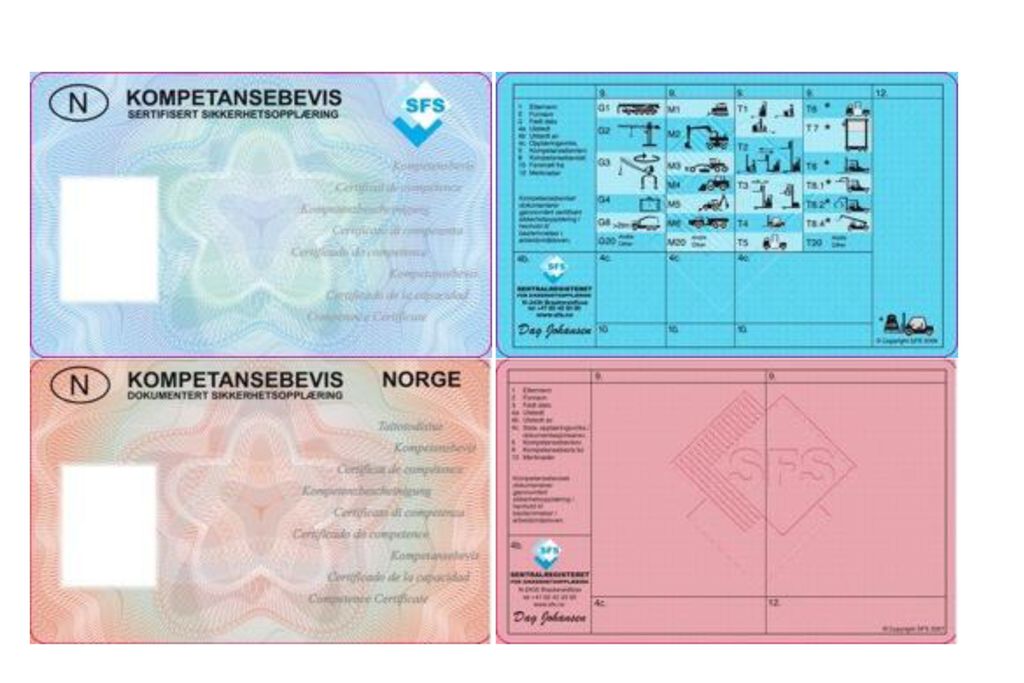 Collage av kompetansebevis for både sertifisert og dokumentert opplæring. Foto.