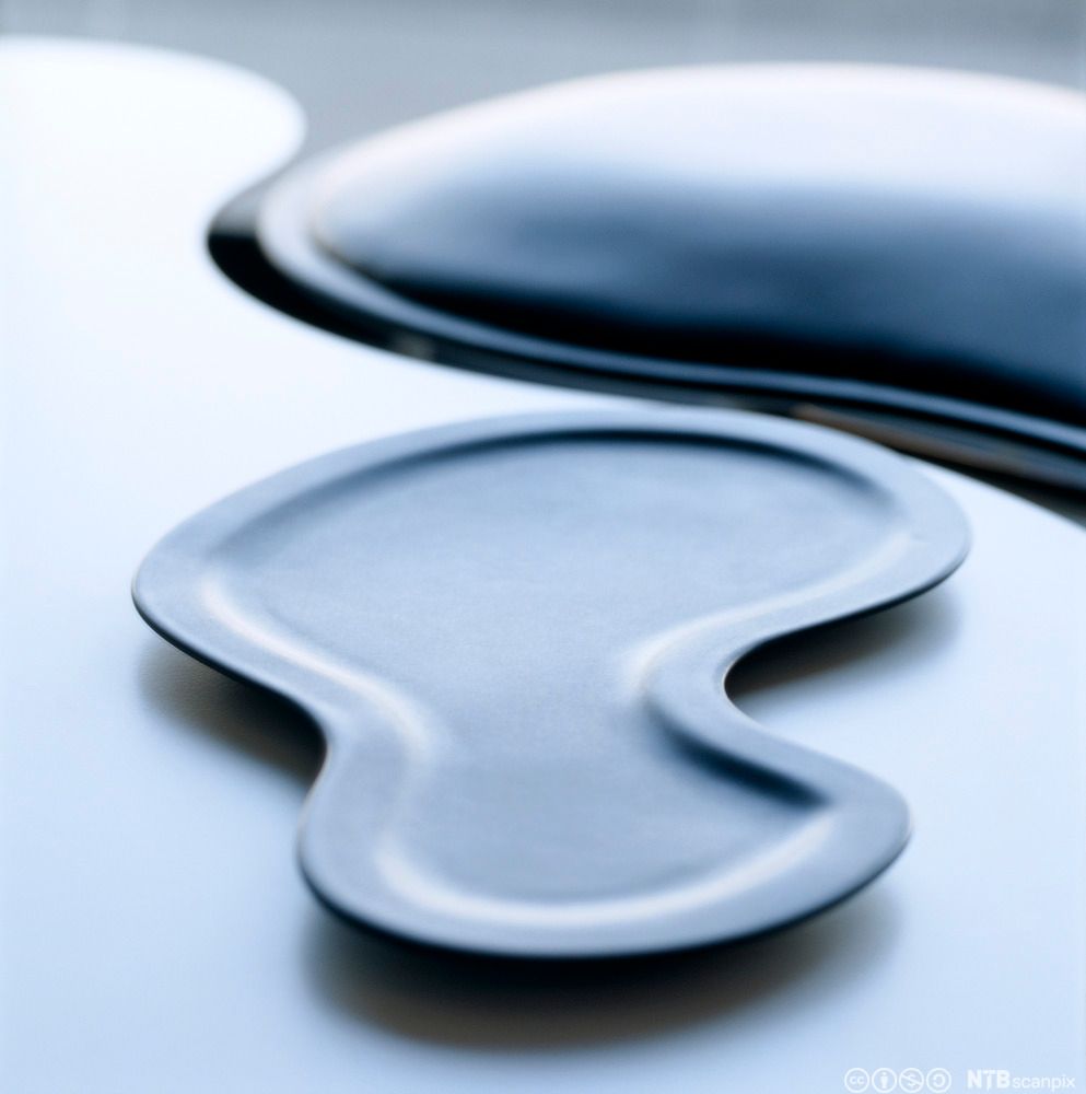 Tallerken med organisk form. Foto.