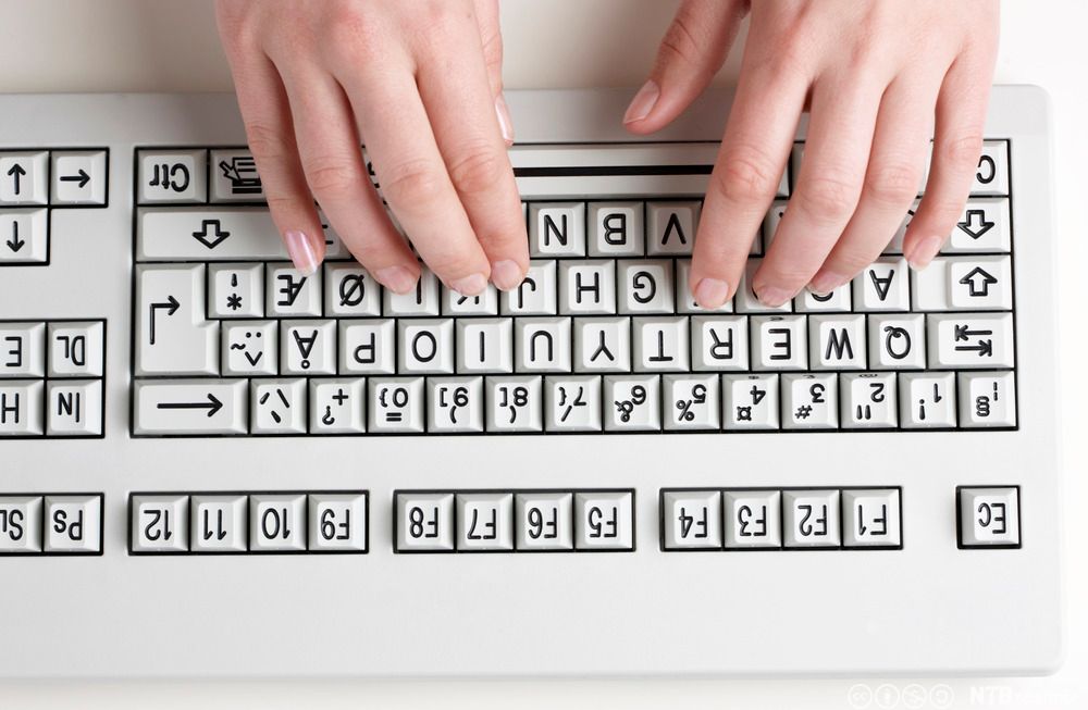 Two hands writing on a keyboard. Photo. 