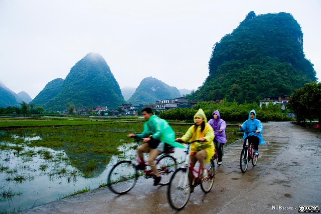 Turister på sykkeltur