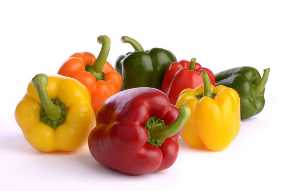 Paprika i ulike farger. Foto.