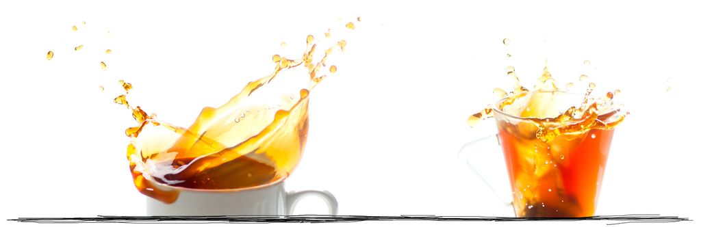 Kaffekoppar skvulpar. Bildeutsnitt.