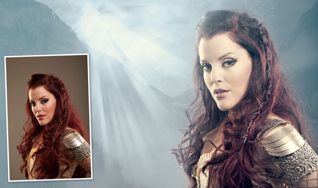 Kollasj som viser et portrett fra opptak til ferdig produkt. Foto.