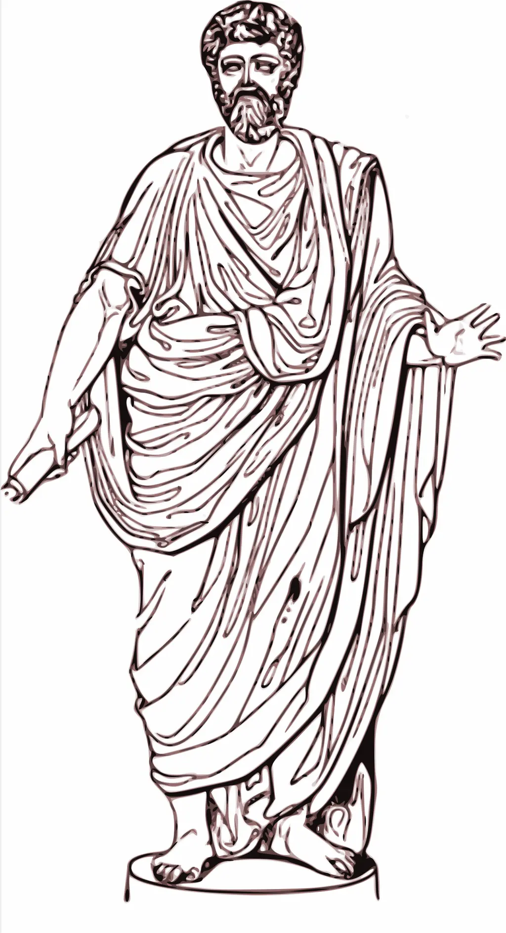 Mann i toga. Illustrasjon.