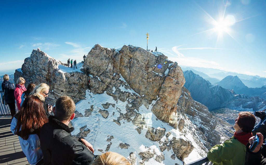 Panoramautsikt fra Zugspitze. Foto.