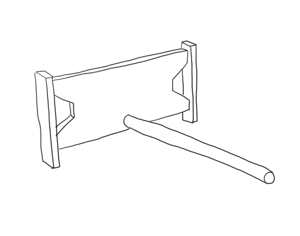 Piggbom/spyd er en type løfteutstyr til truck. Tegning.