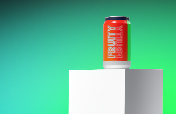 Brusboks på en hvit firkantet boks. Grønn bakgrunn. KI-illustrasjon.