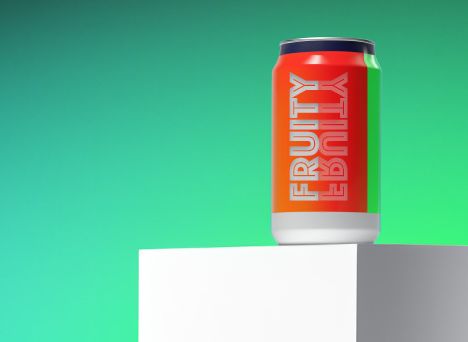 Brusboks på en hvit firkantet boks. Grønn bakgrunn. KI-illustrasjon.