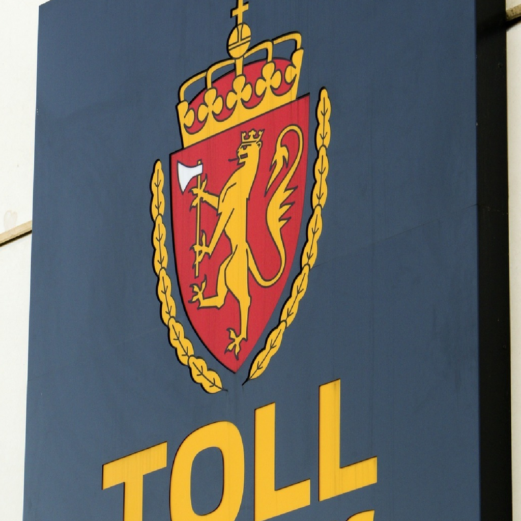 Skilt med logoen til Tolletaten. Foto.
