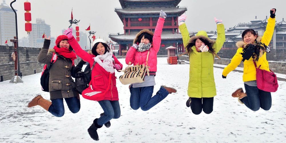 Unge turister i Xi’an. Foto.