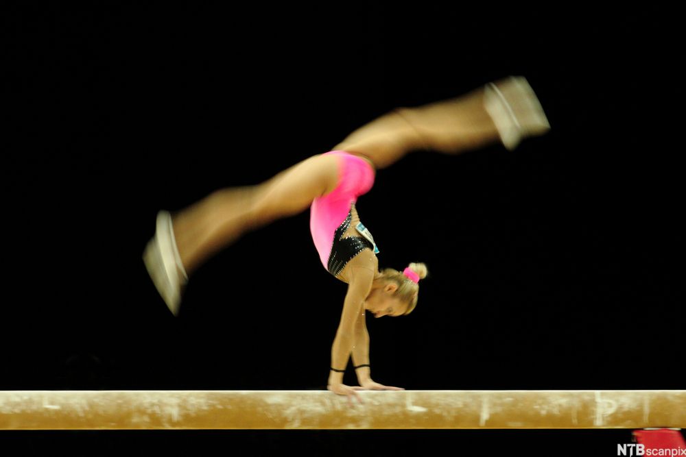 Turnjente på bom. Foto.