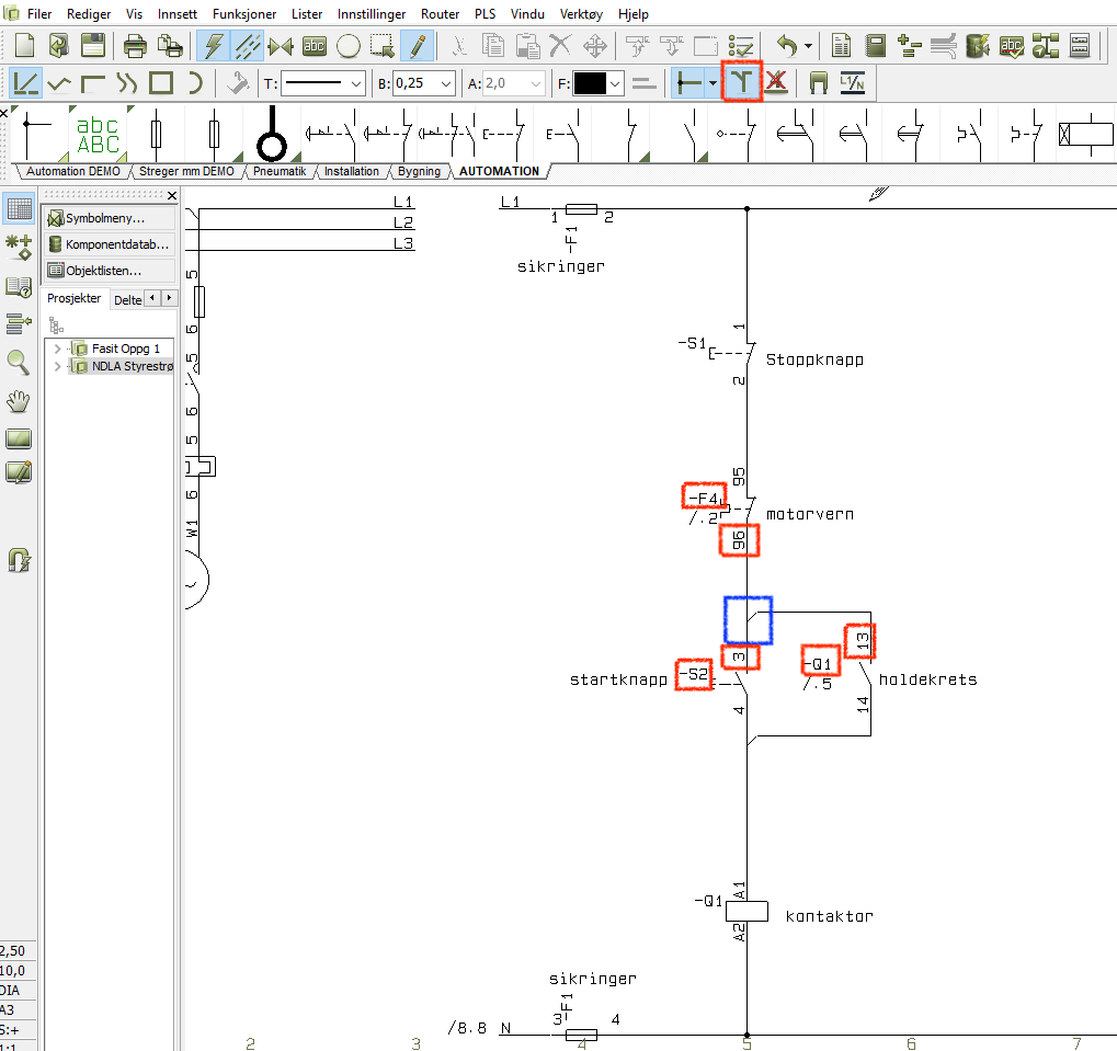 Bildet viser en tegning laget i tegneprogrammet PC Schematic. Foto.