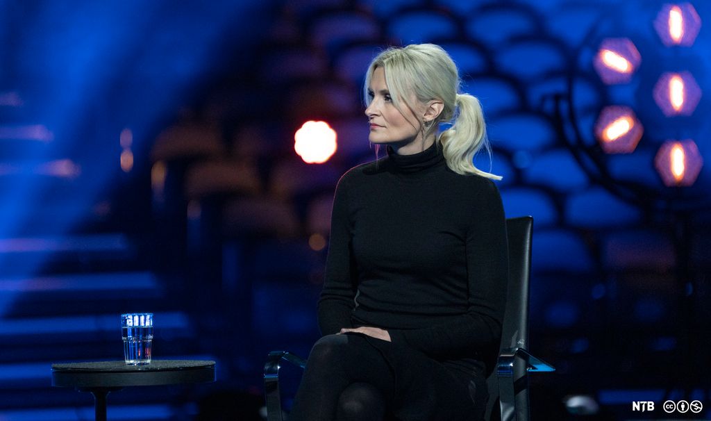 Stine Trygg Hauger under NHOs årskonferanse i Oslo Spektrum, 2021.  Foto.