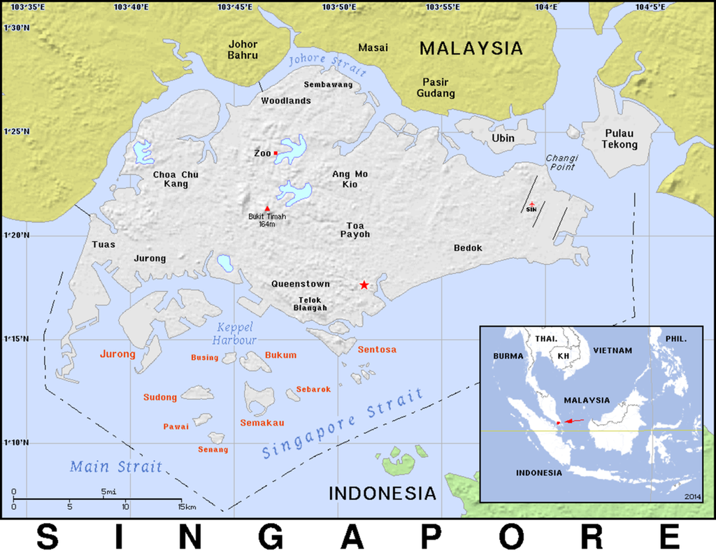 Map of Singapore.