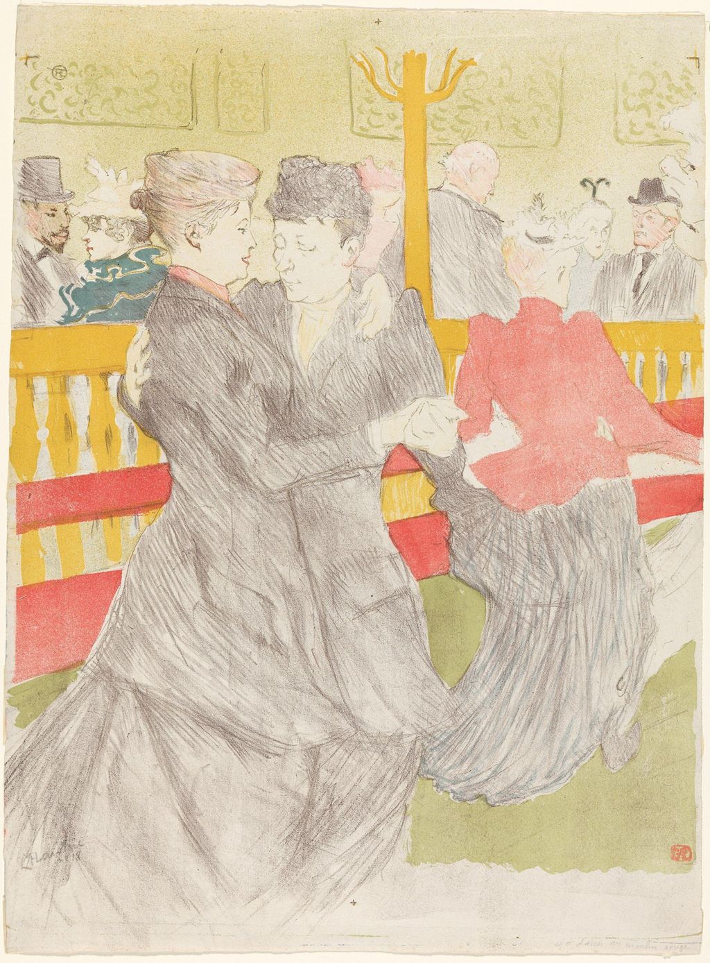 Kvinner som danser. Illustrasjon.