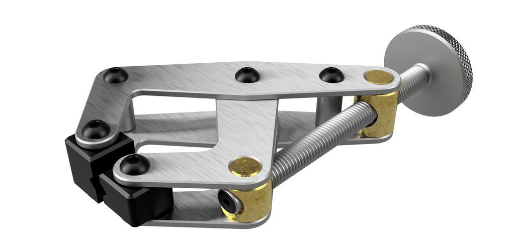 Verktøy med to kjefter som justeres ved hjelp av et hjul. Illustrasjon.