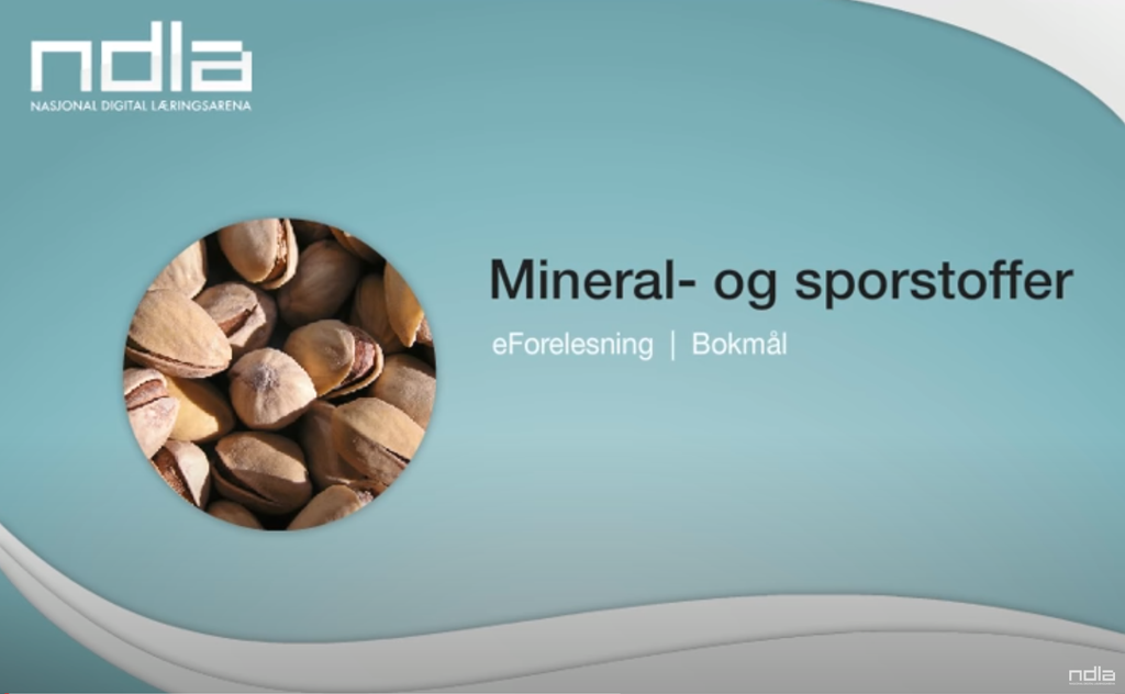 Skjermbilde fra e-forelesning om mineral- og sporstoffer