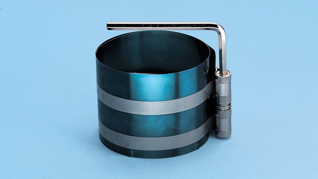 Stempelringklemme. Foto.