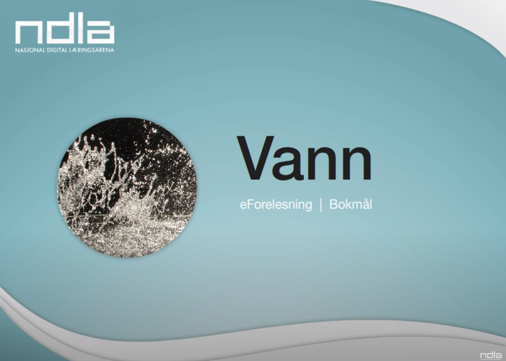 Skjermbilde av e-forelesning om vann