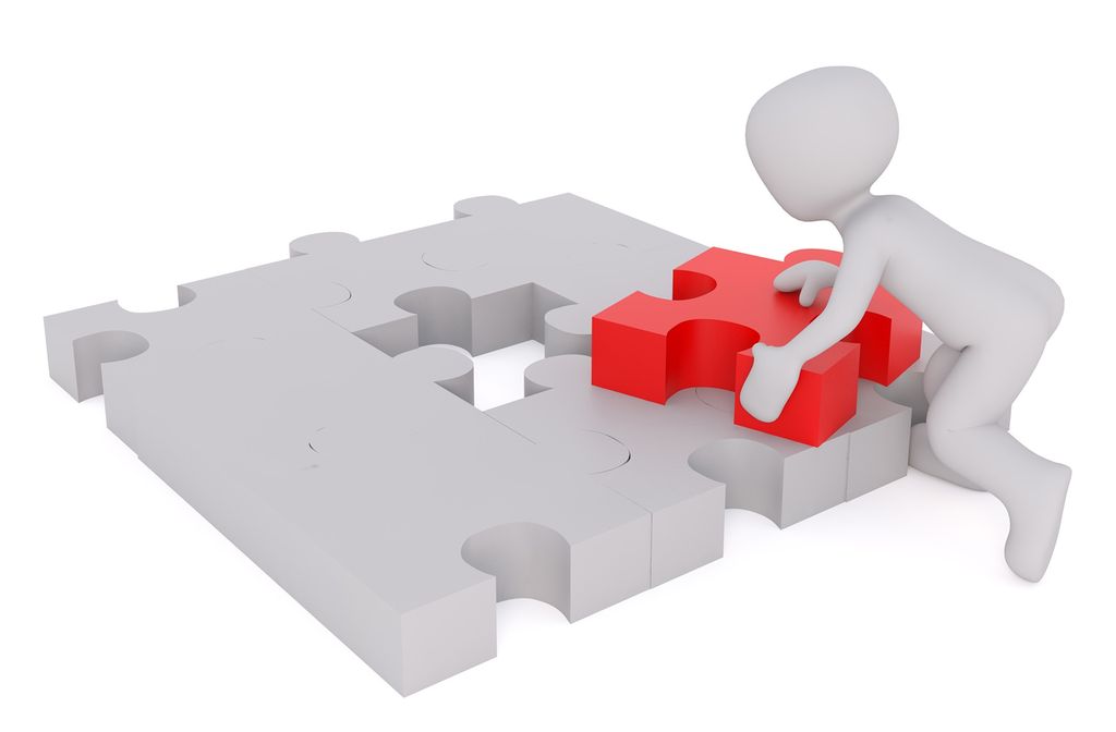 Person som pusler. Illustrasjon.