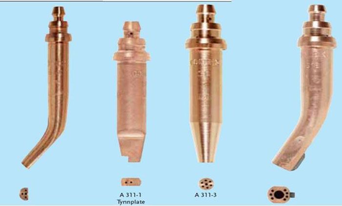 Ulike typer skjæremunnstykker. Foto.