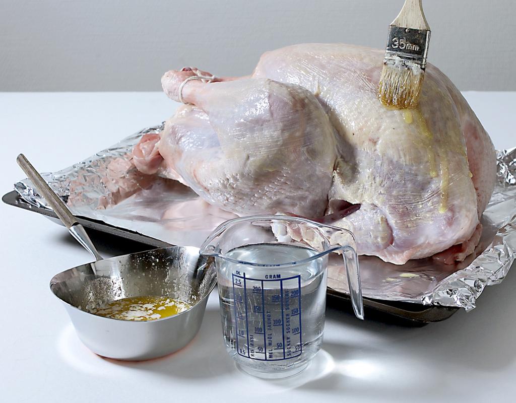 Pensling av kalkun. Foto.