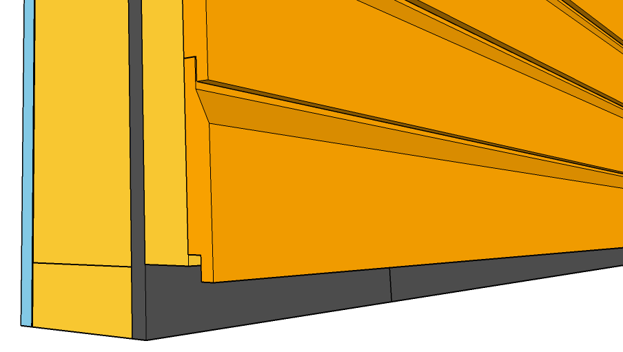 Digital tegning av materialene i en vegg. Illustrasjon.