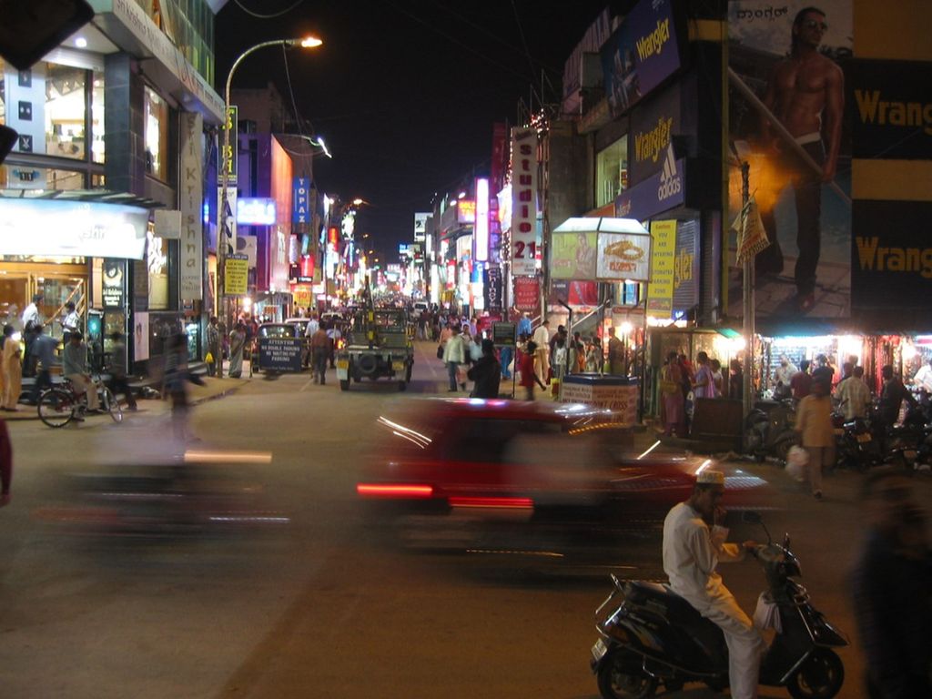 Busy street at night.photo.