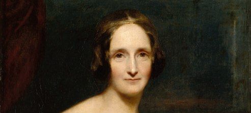 Painting: Portrait of a woman. She has dark hair. She is looking straight at the viewer.