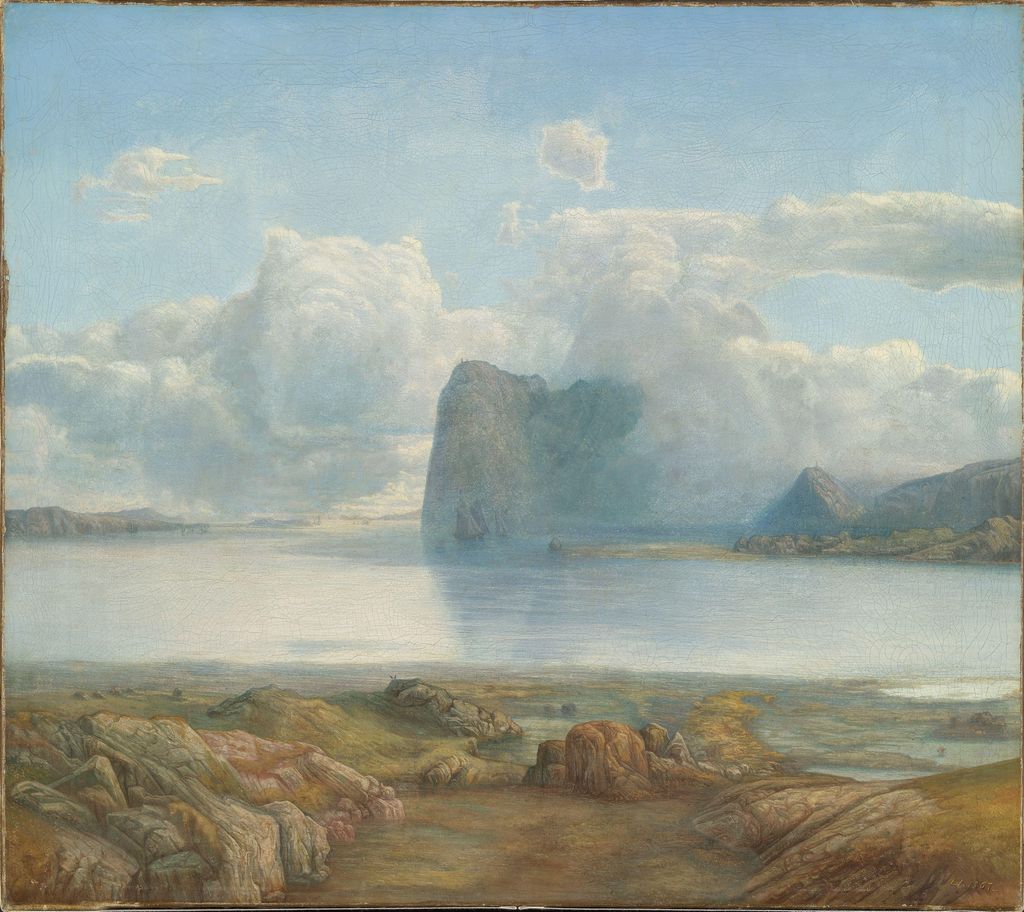 Landskapsmåleri av kystlandskap. Illustrasjon.