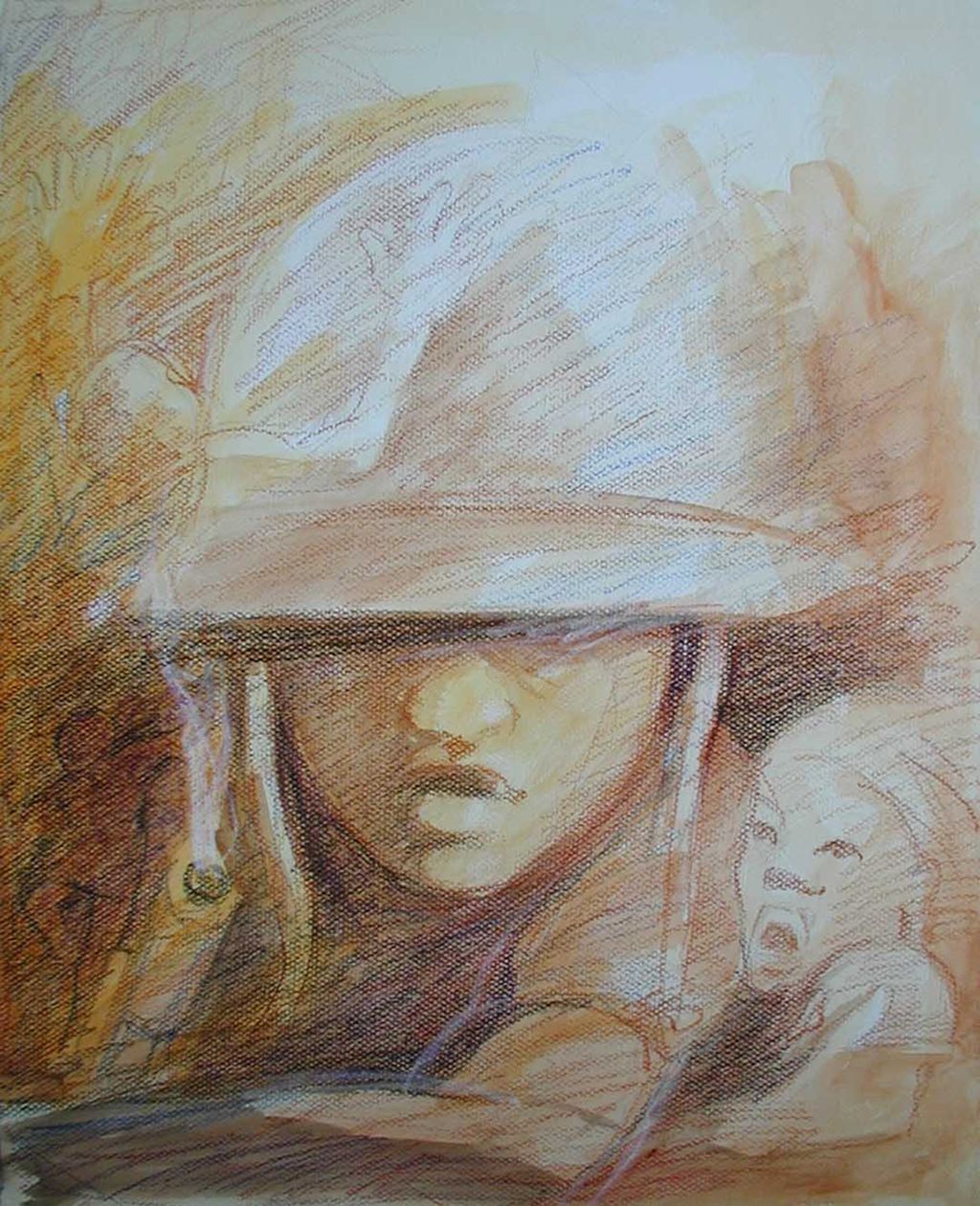 Soldier boy. Painting.