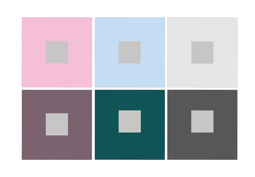 Figurer i ulike farger kombinert med grått. Illustrasjon.