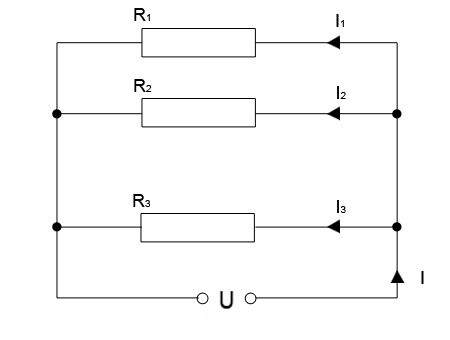 Skjematisk tegning over en parallelkobling med 3 resistanser. illustrasjon.