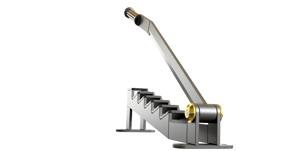 Saksforma verktøy med en del som ser ut som en kniv og en del med mothaker. Illustrasjon.