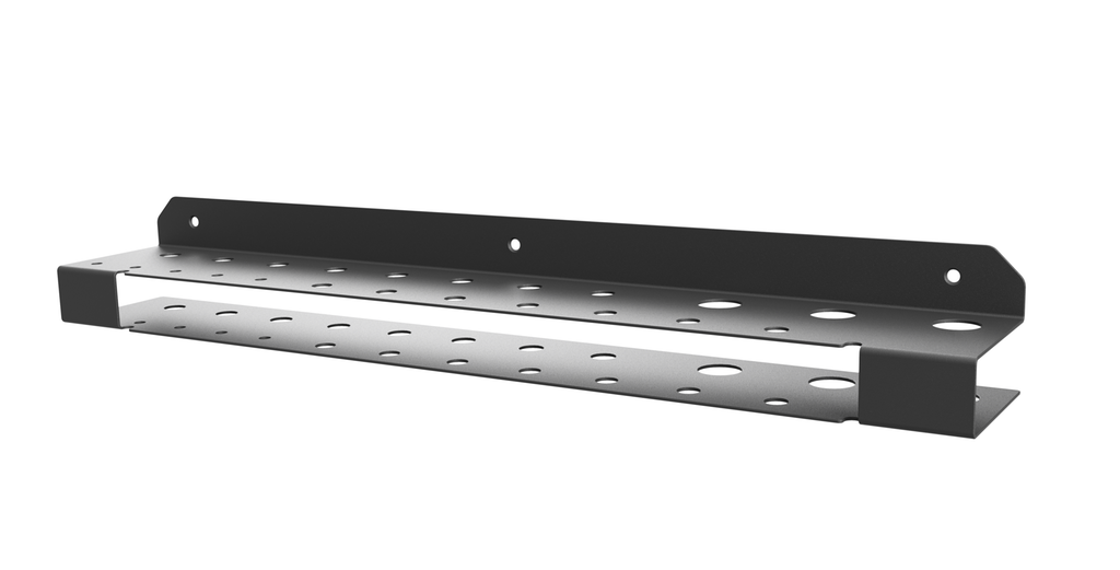 Stativ med mange hull i. Illustrasjon.