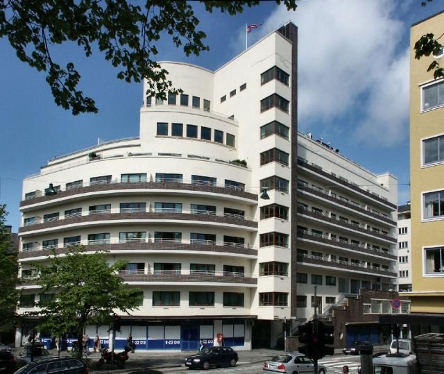 Det funksjonalistiske Kalmarhuset i Bergen. Foto.