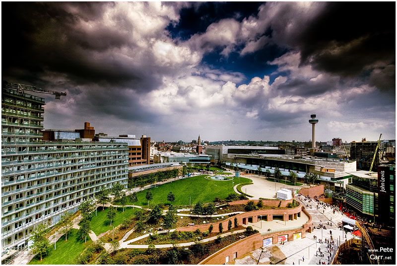A part of Liverpool seen from above. Photo.
