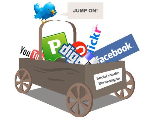 Logoene til ulike sosiale medier. Illustrasjon.