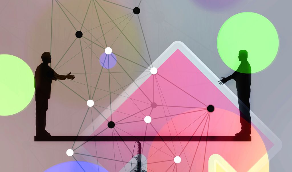 Ein finger balanserer ei vektstong med ein person på kvar side. Illustrasjon.