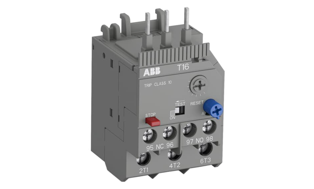 Bildet viser et motorvern som skal tilkobles en kontaktor. Foto.