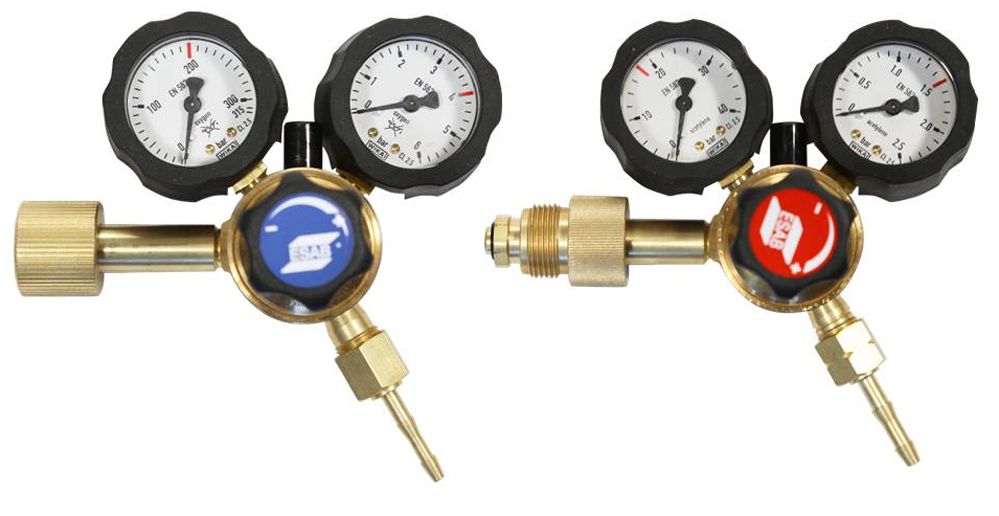 Oksygen og acetylen manometer. Foto.