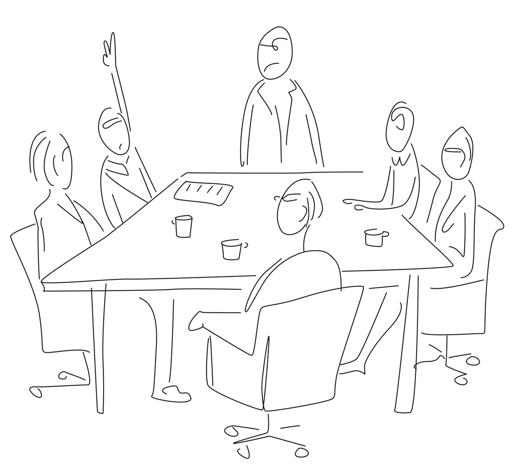 Møte. illustrasjon.