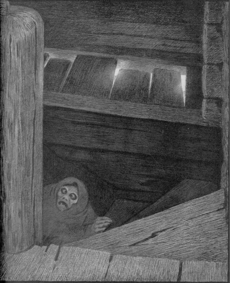 Pesta i trappen av Theodor Kittelsen. Maleri. 