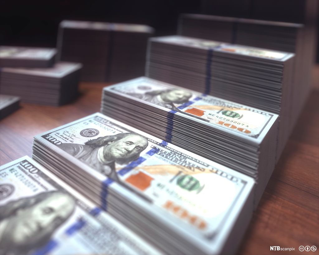 En illustrasjon av amerikanske dollar.