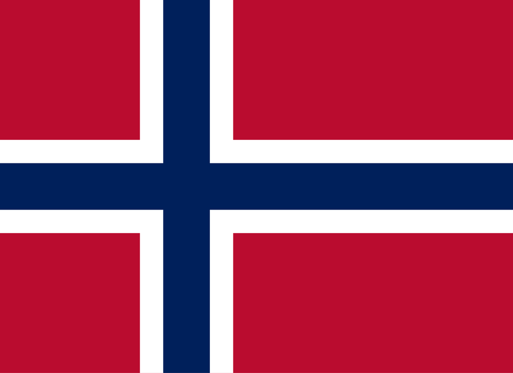 Det norske flagget i rødt, hvitt og blått. Illustrasjon.
