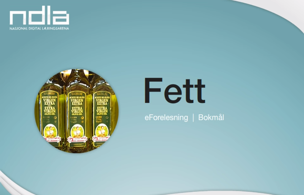 Skjermdump fra e-forelesning om fett. Foto.